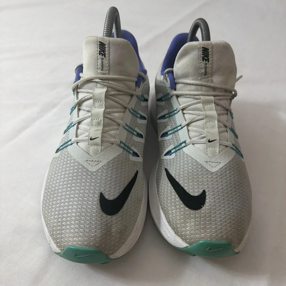 Nike Womens Quest‎ Running Shoes White AA7412-100 Low Top Lace Up Breathable 8.5